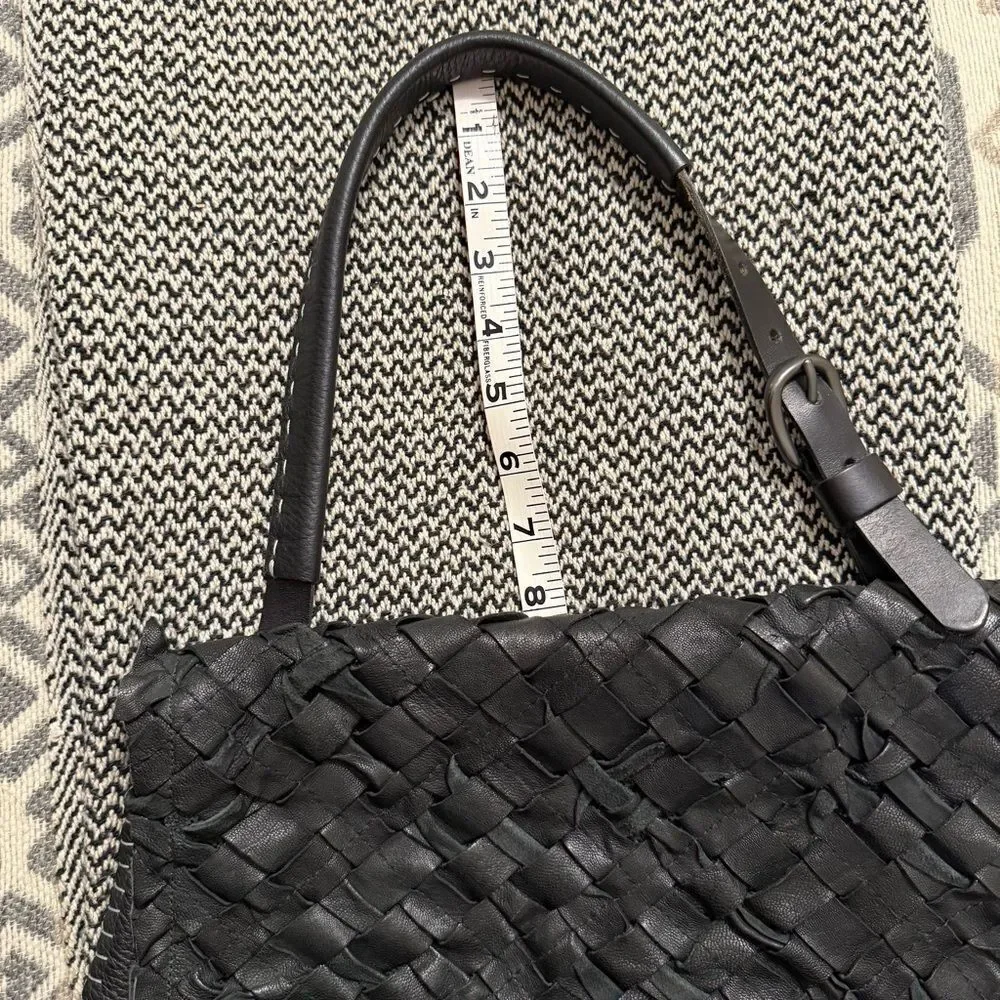 Henry Beguelin Black Pebbled/Woven Shoulder Bag